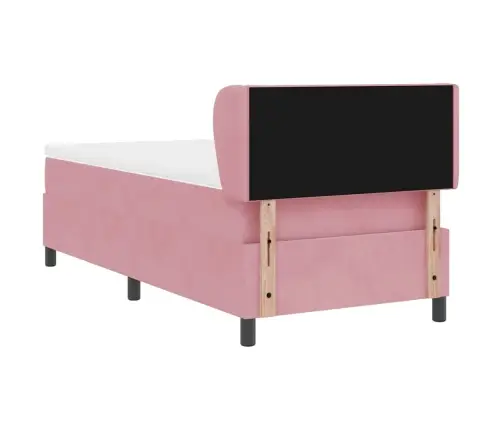 Gulta Ar Atsperēm Un Matraci Tumši Pelēka 80X200 Cm Samts Rozā Vidaxl