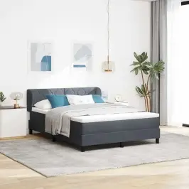 Box Spring Voodi Koos Madratsiga Tumehall 80X200 Cm Samet Peaga