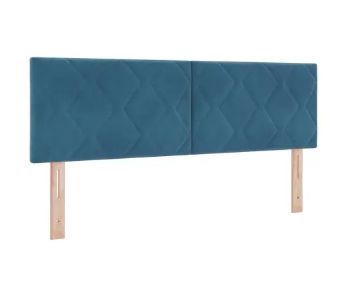 Kastītes Atsperu Gulta Ar Matraci Tumši Zila 160 X 200 Cm Samts Vidaxl