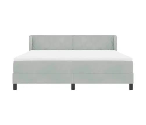 Gulta Ar Atsperēm Un Matraci Tumši Pelēka 80X200 Cm Samts Vidaxl