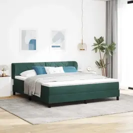 Kastītes Atsperu Gulta Tumši Zaļa 180 X 200 Cm Samts Vidaxl Kastītes Atsperu Gulta Tumši Zaļa 180 X 200 Cm Samts Vidaxl