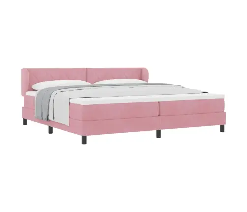 Gulta Ar Atsperēm Un Matraci Tumši Pelēka 80X200 Cm Samts Rozā Vidaxl