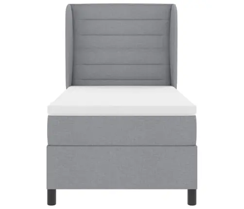 Kastītes Atsperu Gulta Gaiši Pelēka 80 X 200 Cm Audums Vidaxl