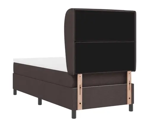 Kastītes Atsperu Gulta Tumši Brūna 80 X 200 Cm Audums Vidaxl