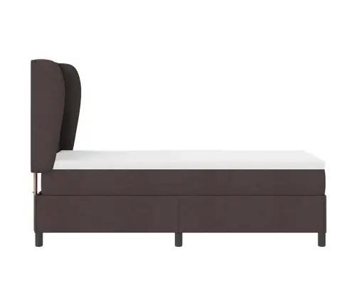 Kastītes Atsperu Gulta Tumši Brūna 80 X 200 Cm Audums Vidaxl