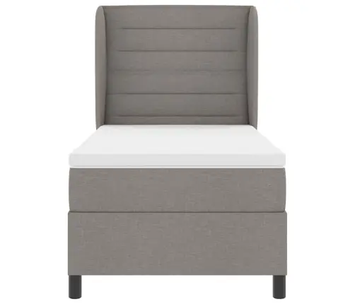 Kastītes Atsperu Gulta Ar Matraci Pelēkbrūna 80 X 200 Cm Audums Vidaxl