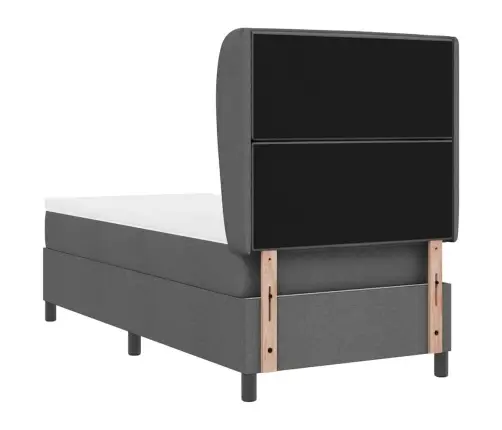 Kastītes Atsperu Gulta Tumši Pelēka 90 X 190 Cm Audums Vidaxl