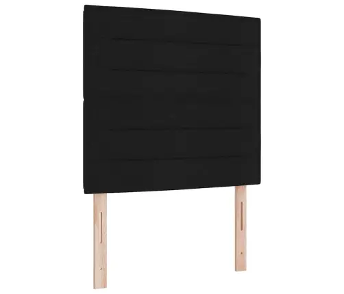 Kastītes Atsperu Gulta Ar Matraci Melna 90 X 200 Cm Audums Vidaxl