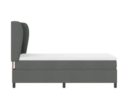 Kastītes Atsperu Gulta Tumši Pelēka 100 X 200 Cm Audums Vidaxl