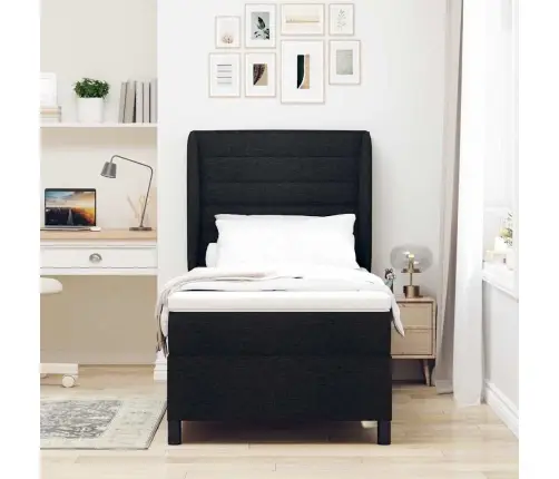 Box Spring Gulta Ar Matraci, Melna, 100X200 Cm Vidaxl