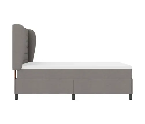 Kastītes Atsperu Gulta Pelēkbrūna 140 X 190 Cm Audums Vidaxl