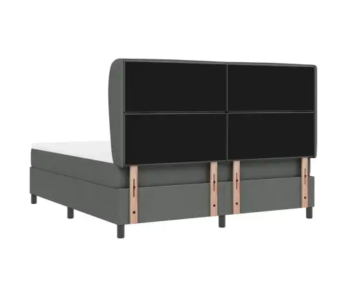 Kastītes Atsperu Gulta Tumši Pelēka 180 X 200 Cm Audums Vidaxl