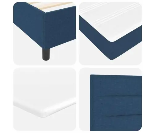 Kastītes Atsperu Gulta Ar Matraci Zila 180 X 200 Cm Audums Vidaxl