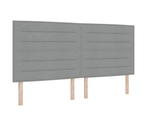 Kiemas Lova Su Čiužiniu Šviesiai Pilka 200 X 200 Cm Audinys