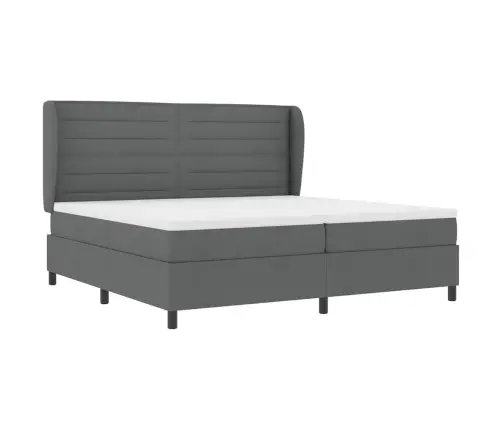 Kastītes Atsperu Gulta Tumši Pelēka 200 X 200 Cm Audums Vidaxl