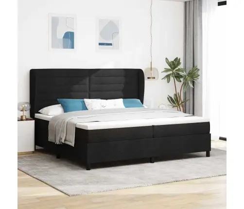 Gultas Rāmis Ar Matraci Melnā Krāsā 200X200 Cm Vidaxl