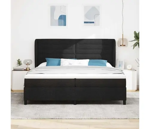 Gultas Rāmis Ar Matraci Melnā Krāsā 200X200 Cm Vidaxl