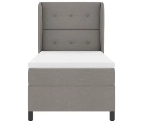 Kastītes Atsperu Gulta Ar Matraci Pelēkbrūna 80 X 200 Cm Audums Vidaxl