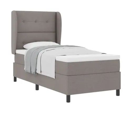 Kastītes Atsperu Gulta Ar Matraci Pelēkbrūna 80 X 200 Cm Audums Vidaxl