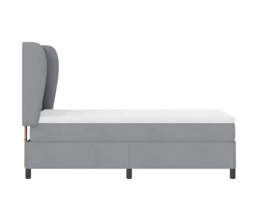 Kiemas Lova Su Čiužiniu Šviesiai Pilka 90 X 200 Cm Audinys