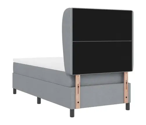 Kiemas Lova Su Čiužiniu Šviesiai Pilka 100 X 200 Cm Audinys Kiemas Lova Su Čiužiniu Šviesiai Pilka 100 X 200 Cm Audinys