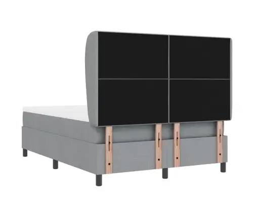 Kastītes Atsperu Gulta Gaiši Pelēka 140 X 190 Cm Audums Vidaxl