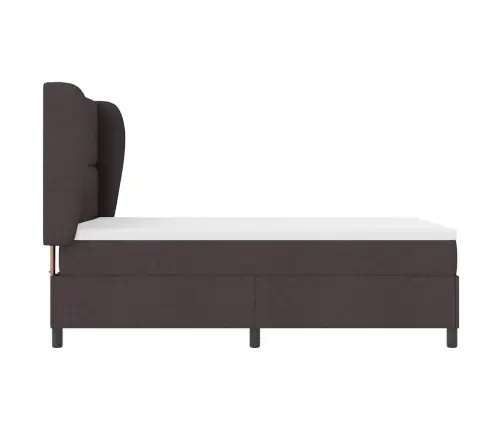 Kastītes Atsperu Gulta Tumši Brūna 140 X 190 Cm Audums Vidaxl