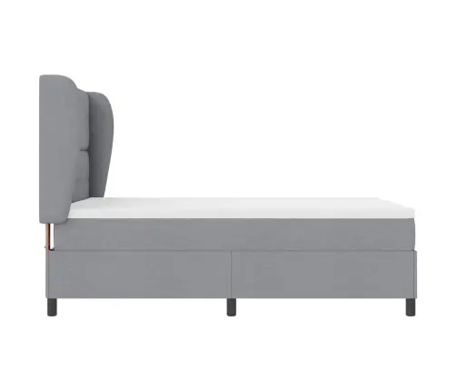 Kastītes Atsperu Gulta Gaiši Pelēka 140 X 200 Cm Audums Vidaxl