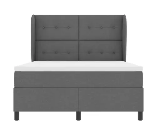 Kastītes Atsperu Gulta Tumši Pelēka 160 X 200 Cm Audums Vidaxl