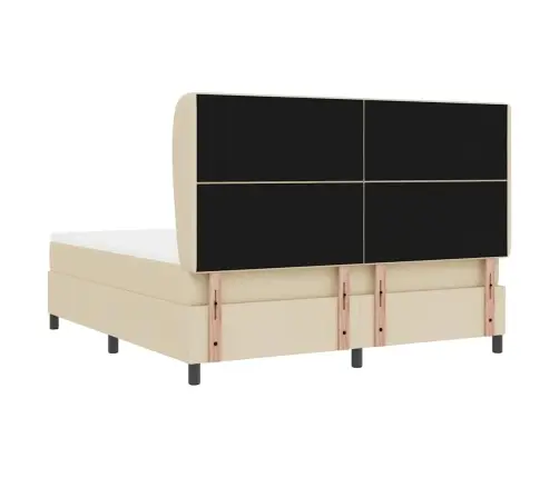 Kiemas Lova Su Čiužiniu Kreminė 180 X 200 Cm Audinys