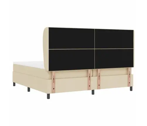 Kiemas Lova Su Čiužiniu Kreminė 200 X 200 Cm Audinys