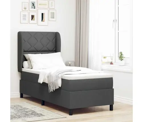 Gultas Rāmja Matracis Tumši Pelēkā Krāsā, 80 X 200 Cm, Audums Vidaxl