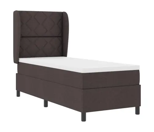 Kāju Gulta Ar Matraci - Tumši Brūns, 80 X 200 Cm, Audums Vidaxl