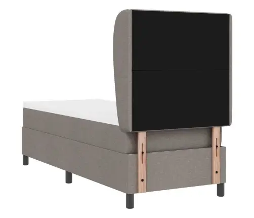 Kastītes Atsperu Gulta Ar Matraci Pelēkbrūna 80 X 200 Cm Audums Vidaxl