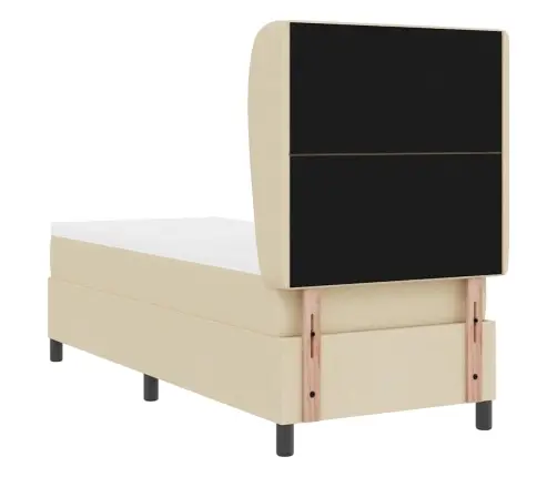 Kastītes Atsperu Gulta Ar Matraci Krēmkrāsa 80 X 200 Cm Audums Vidaxl