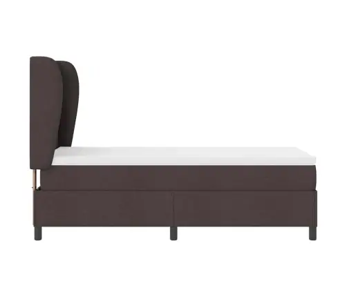 Kastītes Atsperu Gulta Tumši Brūna 90 X 190 Cm Audums Vidaxl