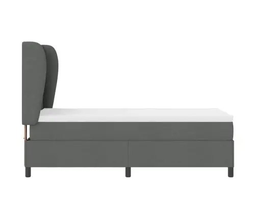 Box Spring Gulta Ar Matraci Tumši Pelēkā Krāsā - 100 X 200 Cm Vidaxl