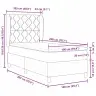 Kastītes Atsperu Gulta Pelēkbrūna 100 X 200 Cm Audums Vidaxl