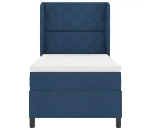 Box Spring Gulta Ar Matraci, Zila, 100 X 200 Cm, Audums Vidaxl