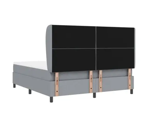 Box Spring Gulta Ar Matraci - Gaišpelēks, 180X200 Cm, Audums Vidaxl