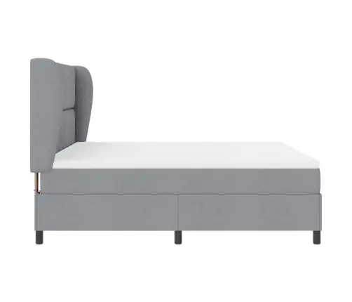 Box Spring Gulta Ar Matraci - Gaišpelēks, 180X200 Cm, Audums Vidaxl