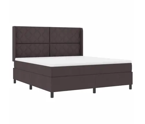 Box Spring Gulta Ar Matraci - Tumši Brūna, 180X200 Cm, Audums Vidaxl