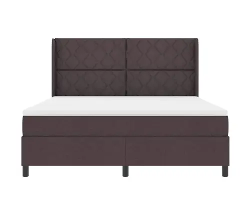 Box Spring Gulta Ar Matraci - Tumši Brūna, 180X200 Cm, Audums Vidaxl