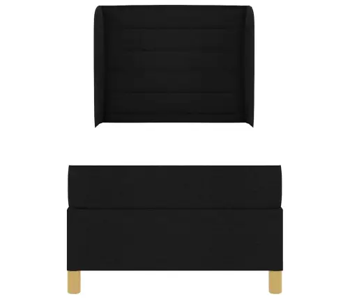 Voodi Vedrudega Ja Madratsiga Tumehall 90X190 Cm Kangas Must