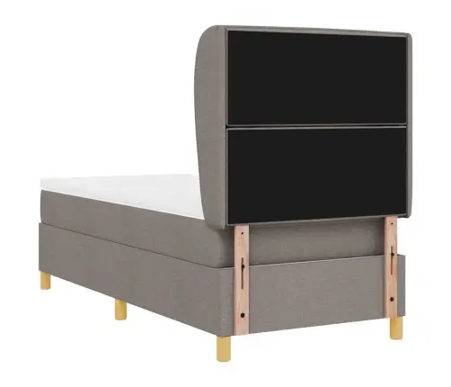 Gulta Ar Matraci Tumši Pelēks 90X190 Cm Audums Pelēkbrūna Vidaxl