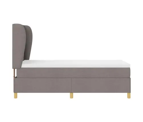 Gulta Ar Matraci Tumši Pelēks 90X190 Cm Audums Pelēkbrūna Vidaxl