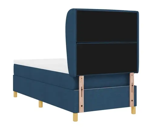 Voodi Vedrudega Ja Madratsiga Tumehall 90X190 Cm Kangas Sinine