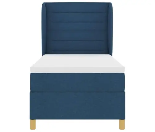 Voodi Vedrudega Ja Madratsiga Tumehall 90X190 Cm Kangas Sinine