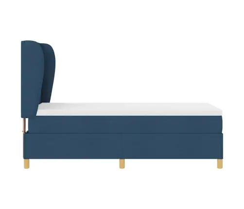 Voodi Vedrudega Ja Madratsiga Tumehall 90X190 Cm Kangas Sinine