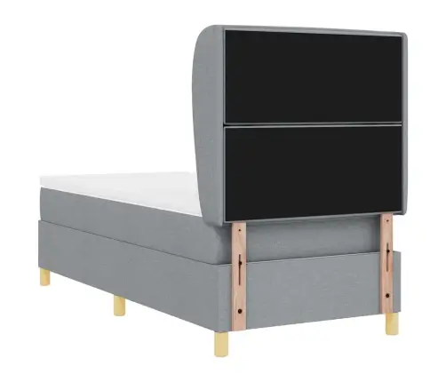 Gulta Ar Matraci Tumši Pelēks 90X190 Cm Audums Gaiši Pelēka Vidaxl